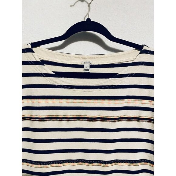 J Crew Top Womens XL Stitchwork Stripe Aztec Print Embroidered Boho 59784 - Picture 4 of 9